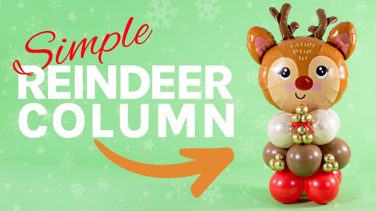 How to Make a Reindeer Balloon Column | Christmas Balloon Tutorial