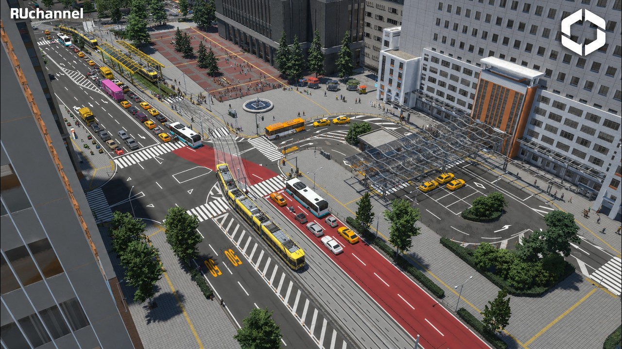 Massive REALISTIC Transit Hub – Train, Tram, Bus & Taxi | Cities Skylines 2 | Qingling island EP2