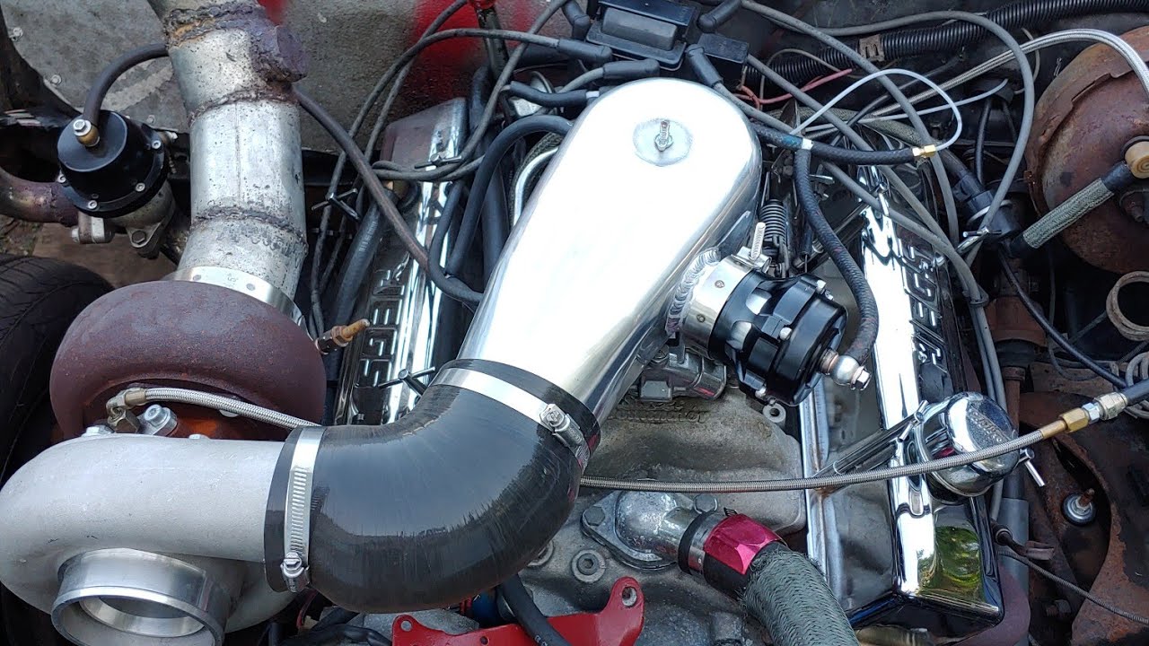 BIG TURBO Gbody SBC Monte Carlo blow thru set up! Junkyard build!