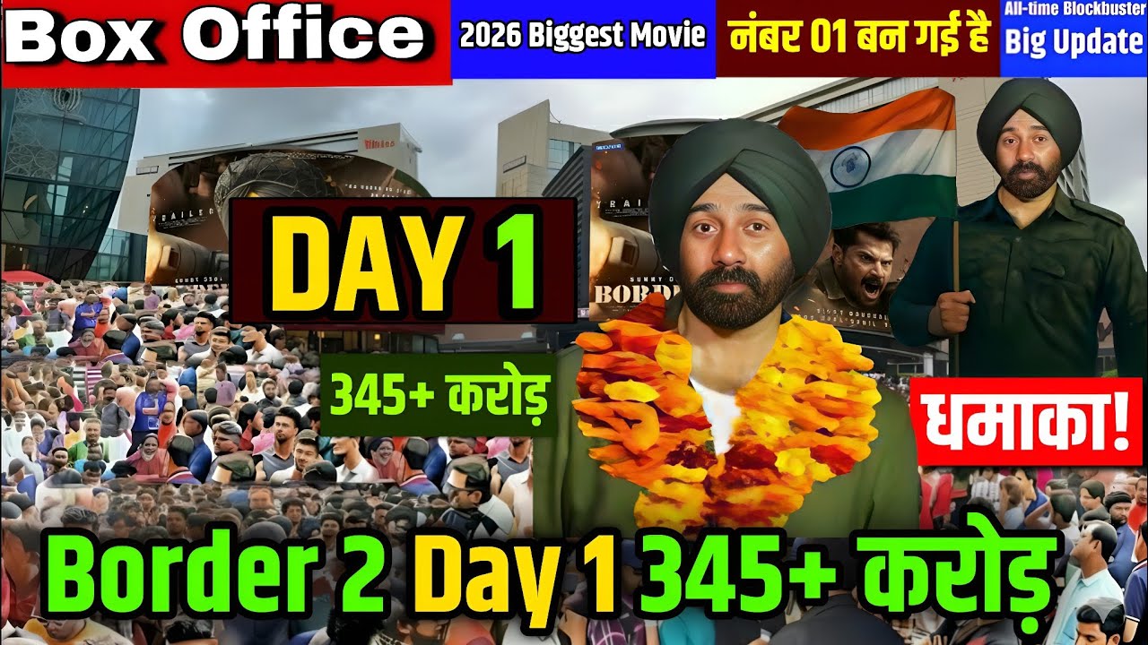 Border 2 Creates HISTORY 🔥 | Day 1 Box Office ₹345+ Crore | Biggest Movie of 2026 | Box Office Boom