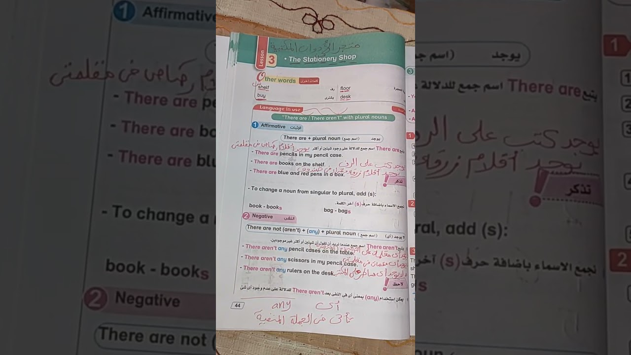 شرح lesson 3 فى unit 2 للصف الثاني انجليزي ترم ثاني خطوة بخطوة للمبتدئين مع شرح there are بالتفصيل 