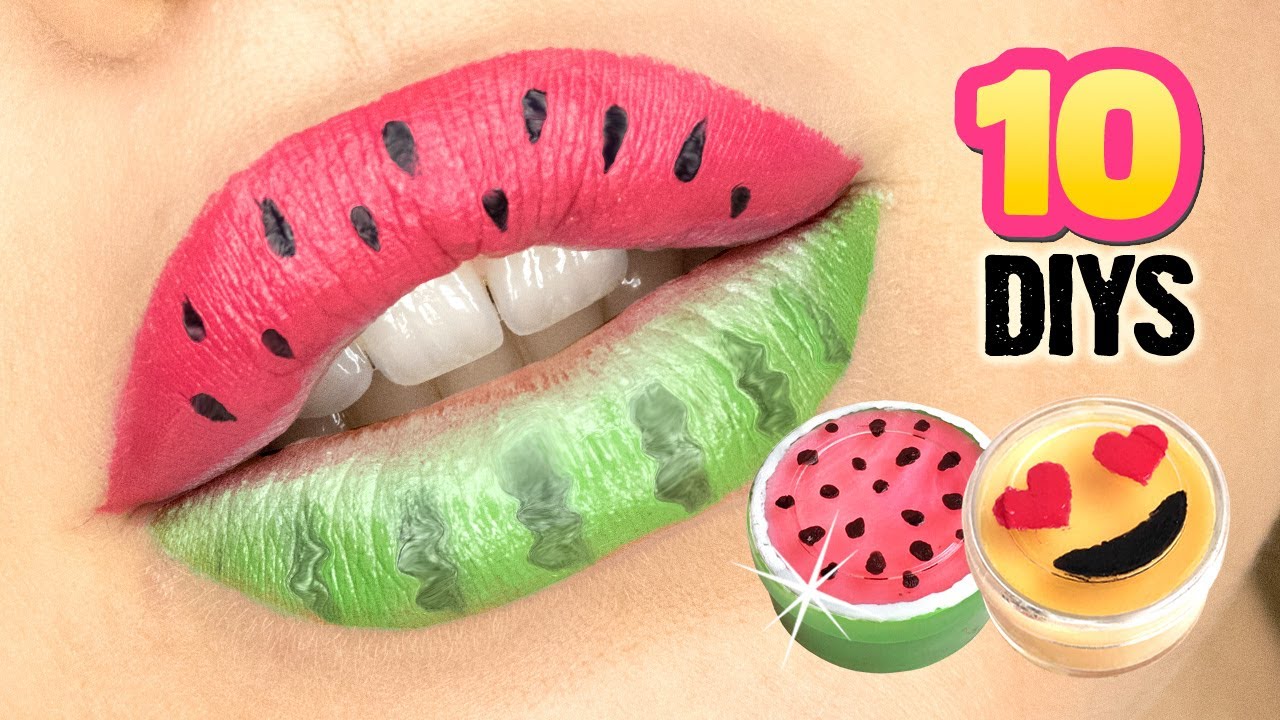 Die 10 SCHNELLSTEN Lippenbalsam DIYs! Nutella, Emoji & Wassermelone 🍉😍