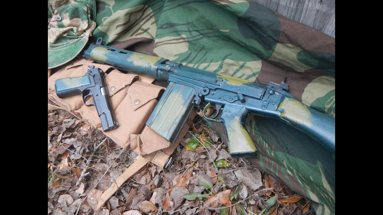 Painting a FAL in Rhodesian camo