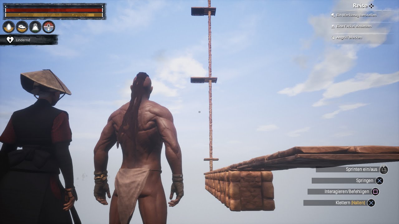 Conan Exiles-How to build a sky base behind the green wall