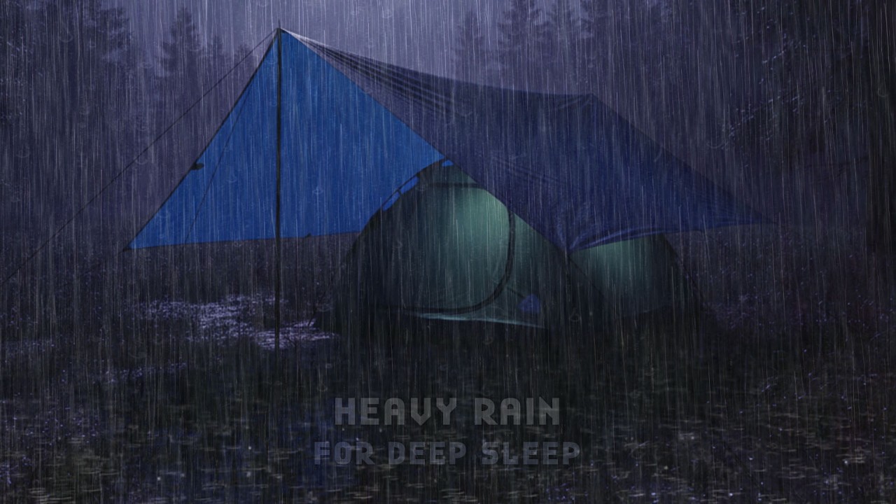 Fall Asleep Fast & Easy 😴🌧️ | Heavy Forest Rainstorm on a Camping Tent ⛺⚡