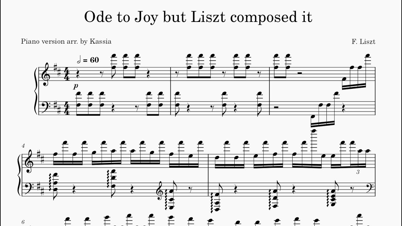 Ode To joy but Liszt composed it | Piano Version