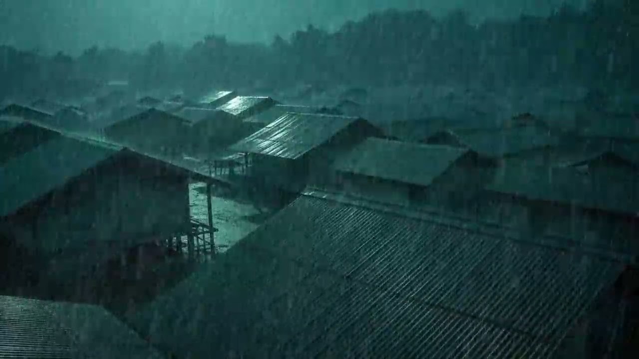 No Ads Rain Sounds for Sleeping - ASMR Extreme Heavy Rain On Tin Roof for Severe Insomnia Relief