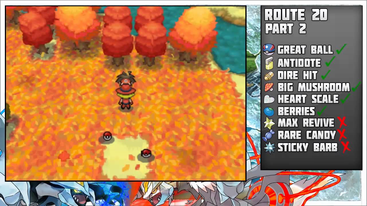 Pokemon B2 & W2 Item location Guide: Route 20 Part 2