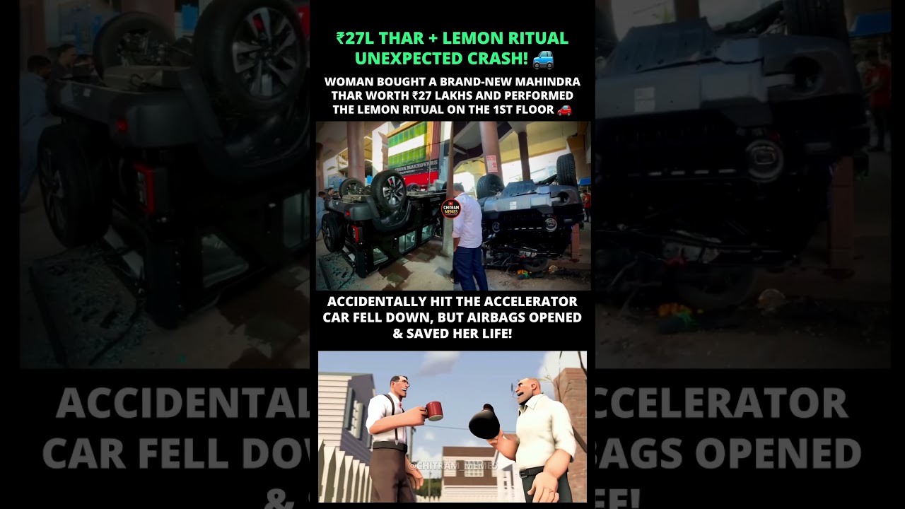 Thar Goes Down 🚙 #girl #carcrash #shocking #viral #viralvideo #shortsvideo #short #trending #shorts