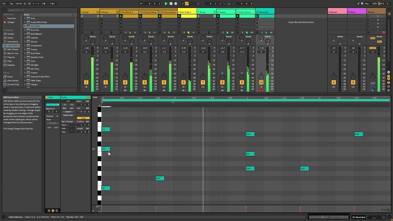 Melodic 144BPM Techno In Ableton