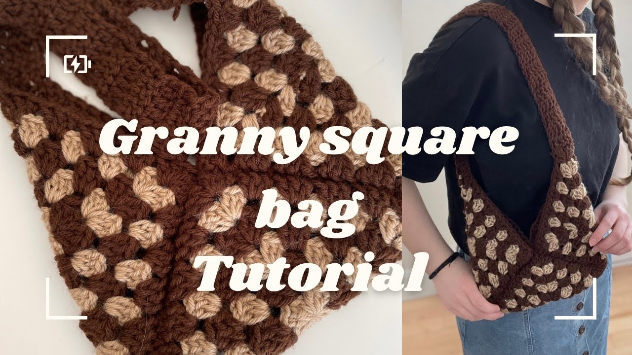 EASY crochet granny square bag tutorial, beginner friendly, quick and easy