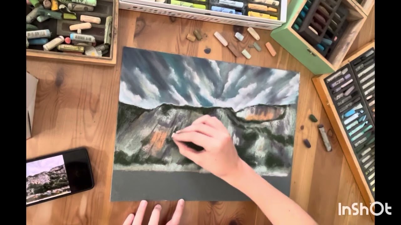 Apprendre à peindre une montagne rocheuse aux pastels sec