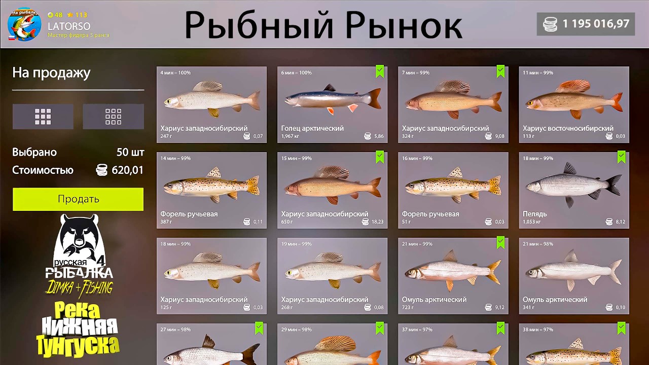 Русская рыбалка 4.🎣 р. Нижняя Тунгуска 🐟🐟🐟...💦 от LATORSO 👀