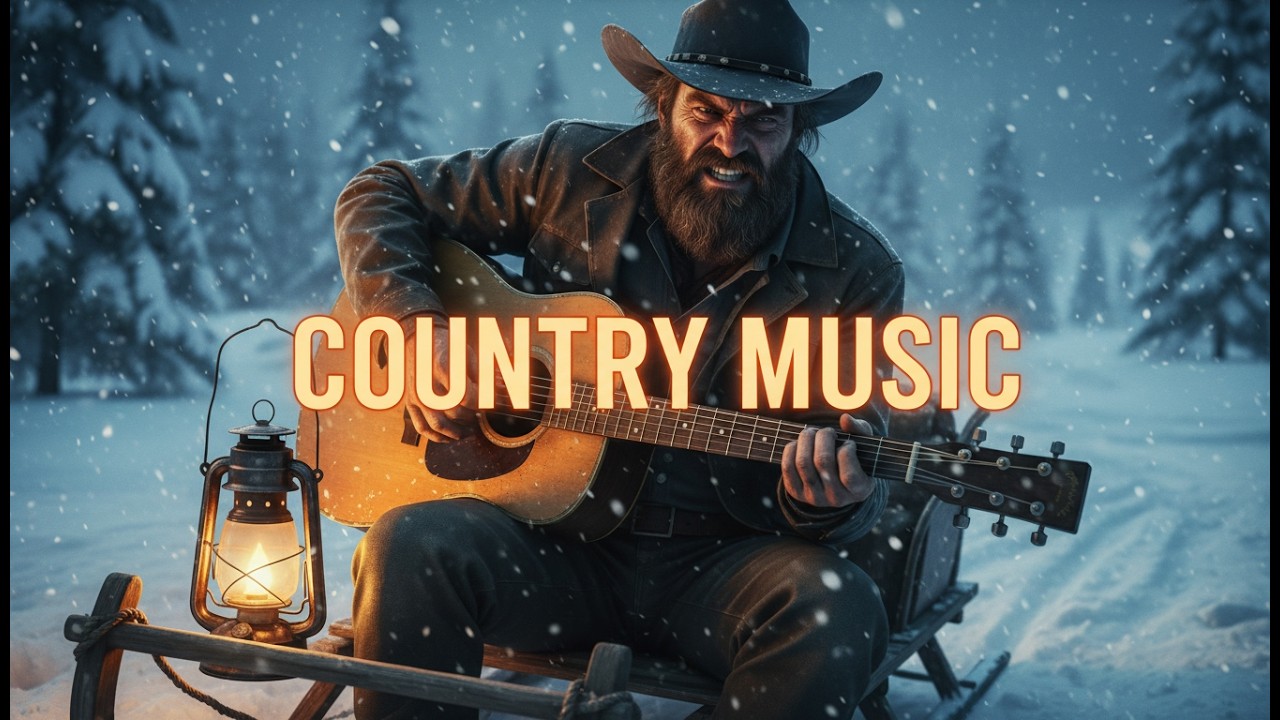 COUNTRY MUSIC ❄️ Cowboy Guitar in Snowy Sleigh | Relaxing Winter Western Songs
