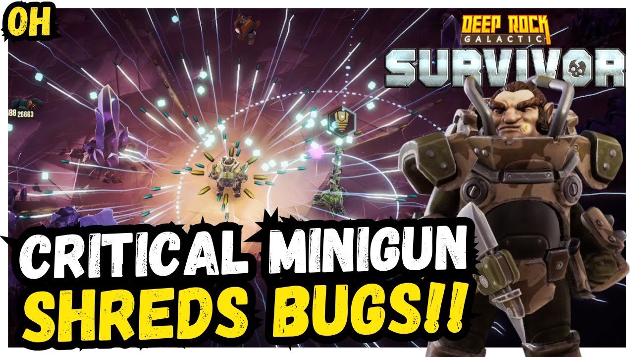 CRITICAL Mini Gun SHREDS Everything!! Deep Rock Galactic Survivor!