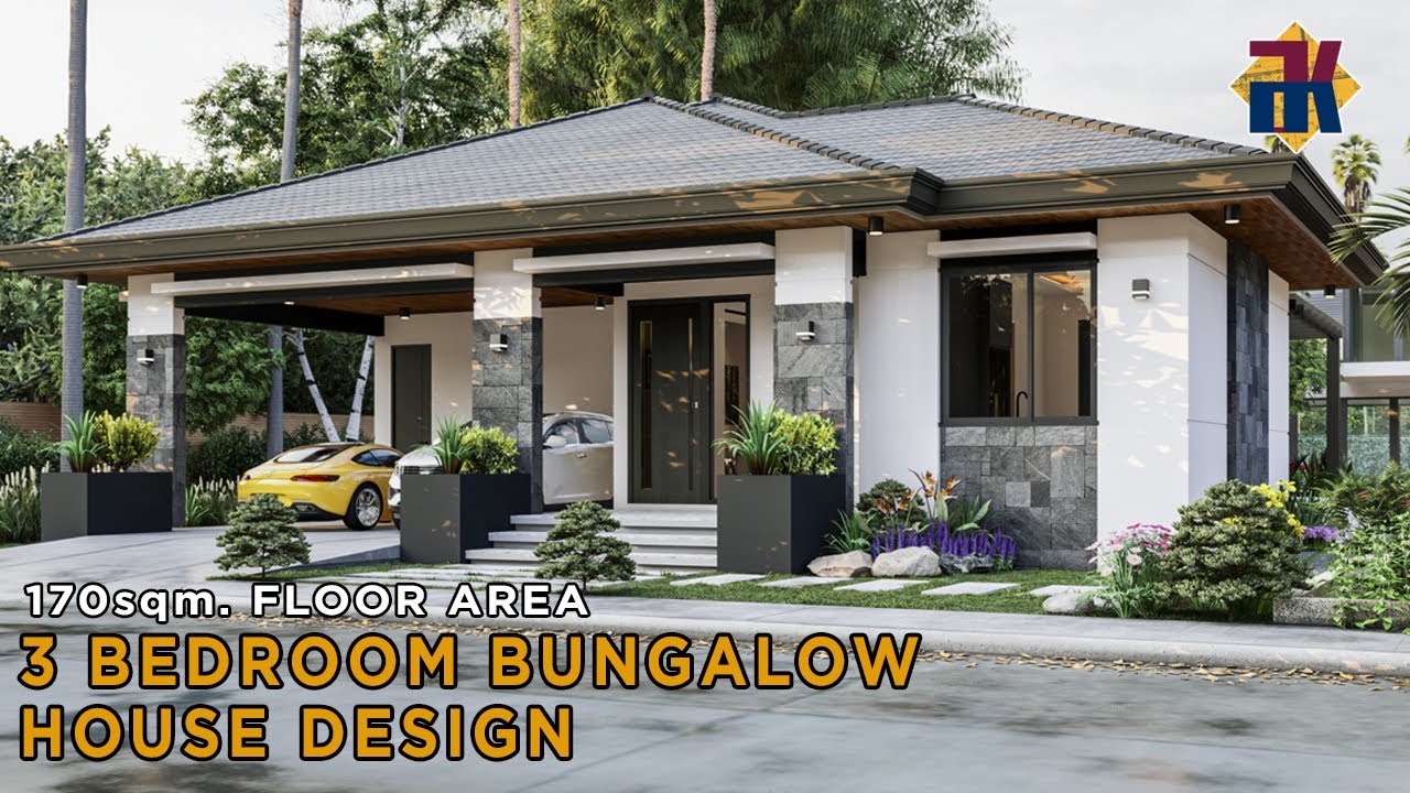 HOUSE DESIGN 3 Bedroom Bungalow | 170sqm | Exterior & Interior Animation