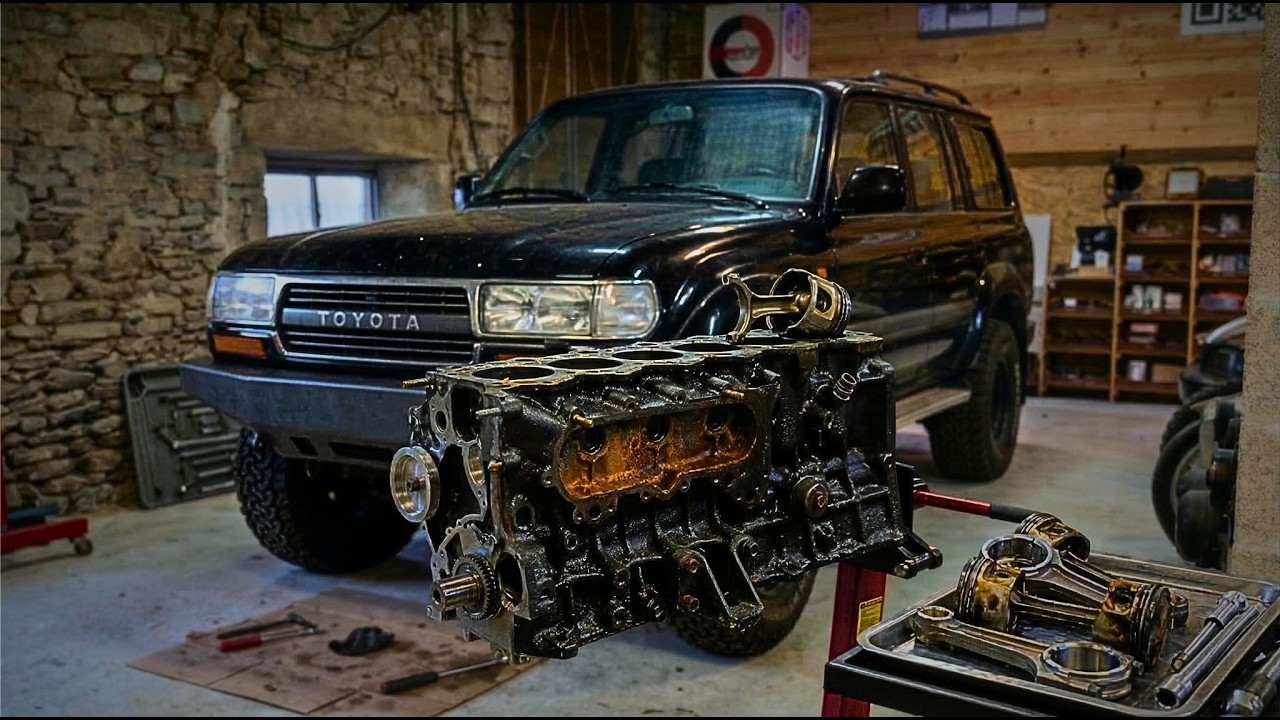 Возрождение гиганта - Реконструкция двигателя TOYOTA HDJ 80 4.2 TURBO - замедленная съемка