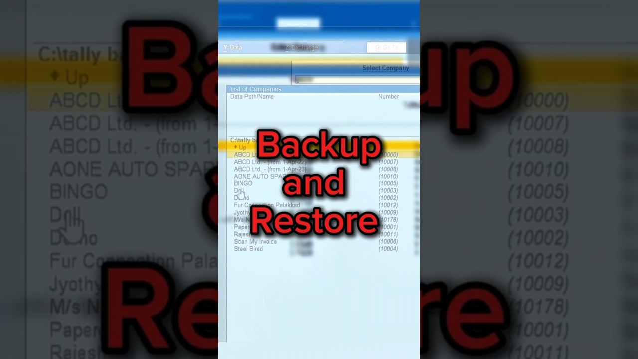 HOW TO BACKUP AND RESTORE OF COMPANY DATA IN TALLY PRIME