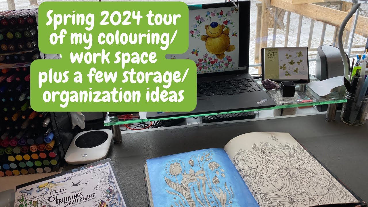 Spring 2024 tour of my colouring space | Adult Colouring