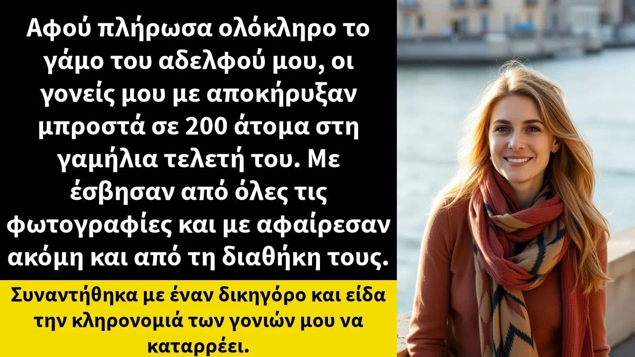 Αφού πλήρωσα ολόκληρο το γάμο του αδελφού μου, οι γονείς μου με αποκήρυξαν μπροστά σε 200 άτομα