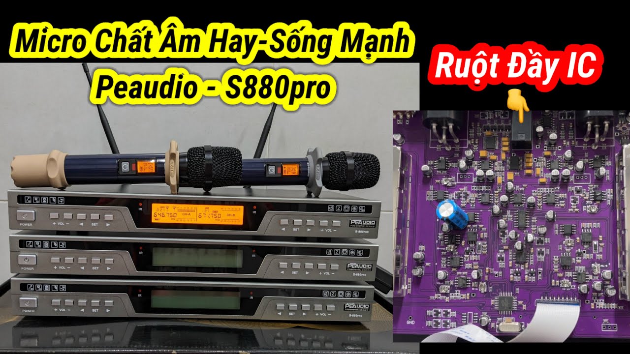 Micro KH&ocirc;ng D&acirc;y Cao Cấp S880pro Peaudio H&uacute;t Tiếng Chống H&uacute; Mạnh Ph&ugrave; Hợp Mọi D&agrave;n Nhạc