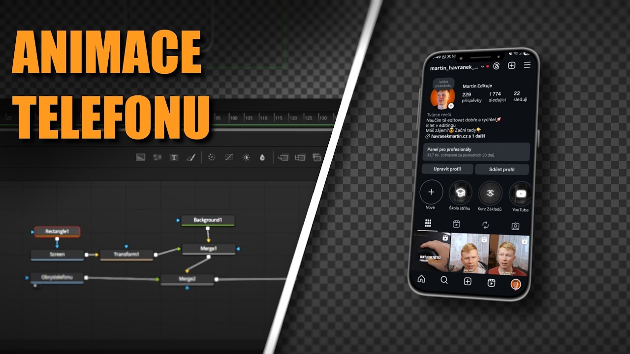 Jednoduchá Animace Telefonu | DaVinci resolve tutorial Cz