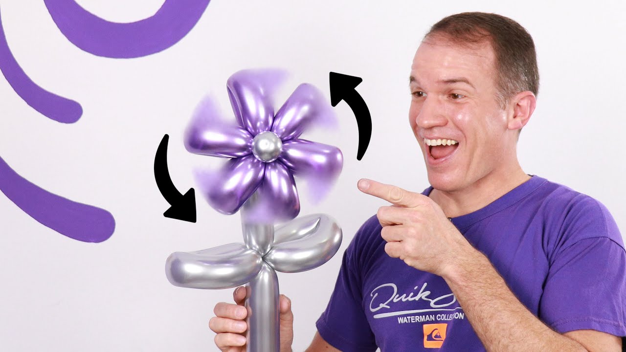 FLOR GIRATORIA 🌸 (truco fácil y rápido) - flores con globos - globoflexia - gustavo gg