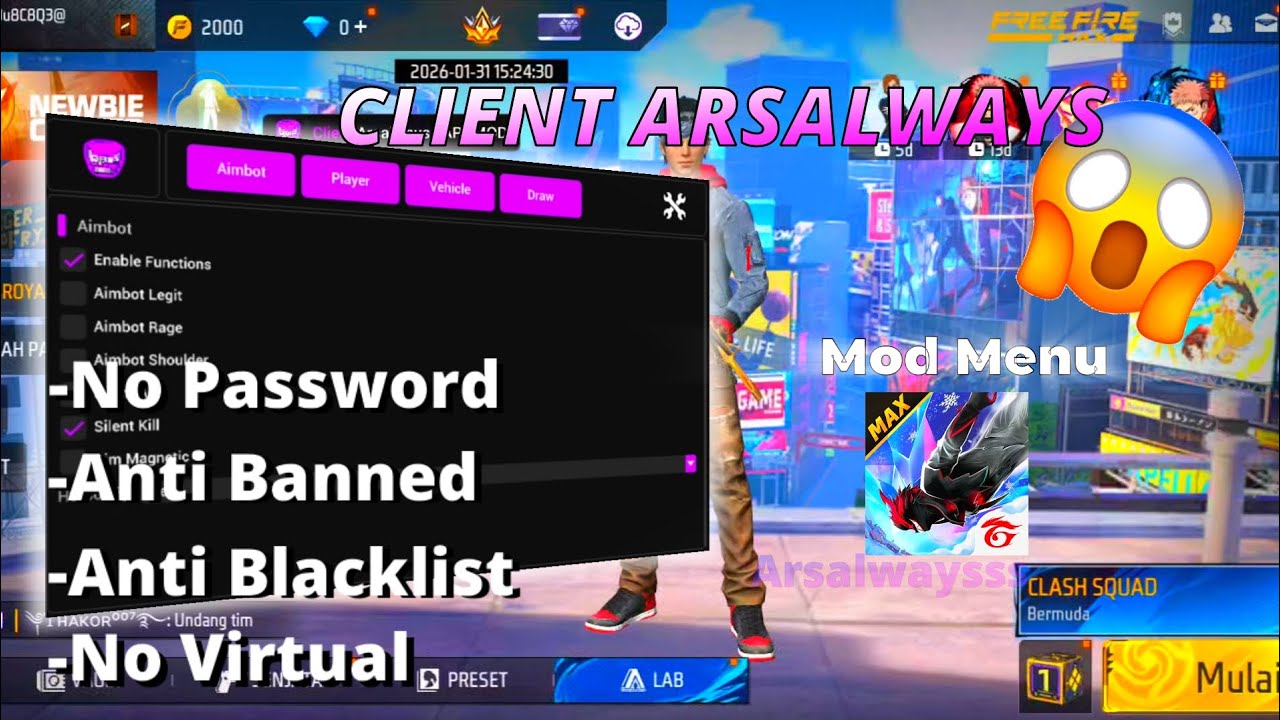NEW UPDATES BYPASS‼️ARSALWAYS CLIENT‼️💯WORK ALL SERVER👑ANTI BANNED ANTI BLACKLIST ✅