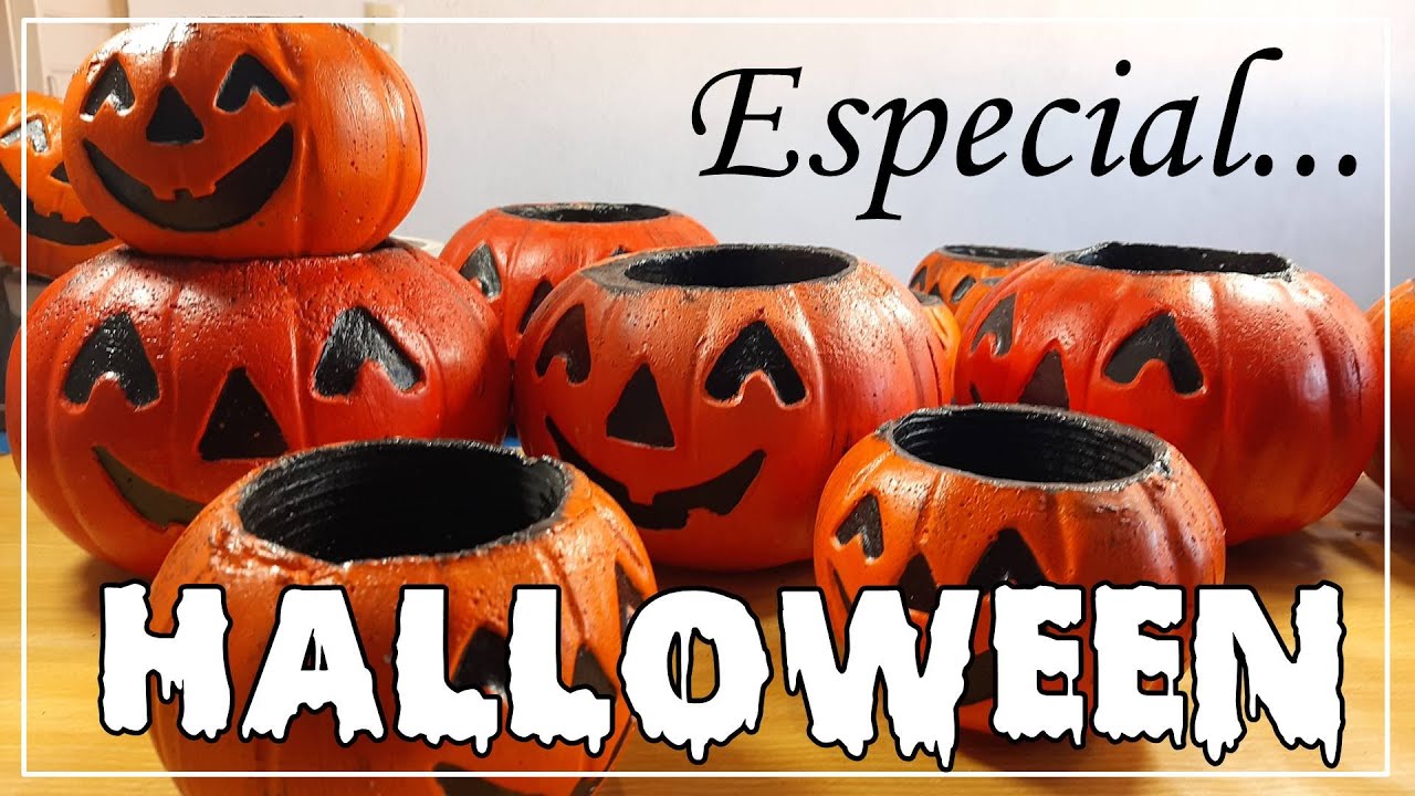 ¡CALABAZAS de HALLOWEEN! ¿Como hacerlas con CEMENTO?