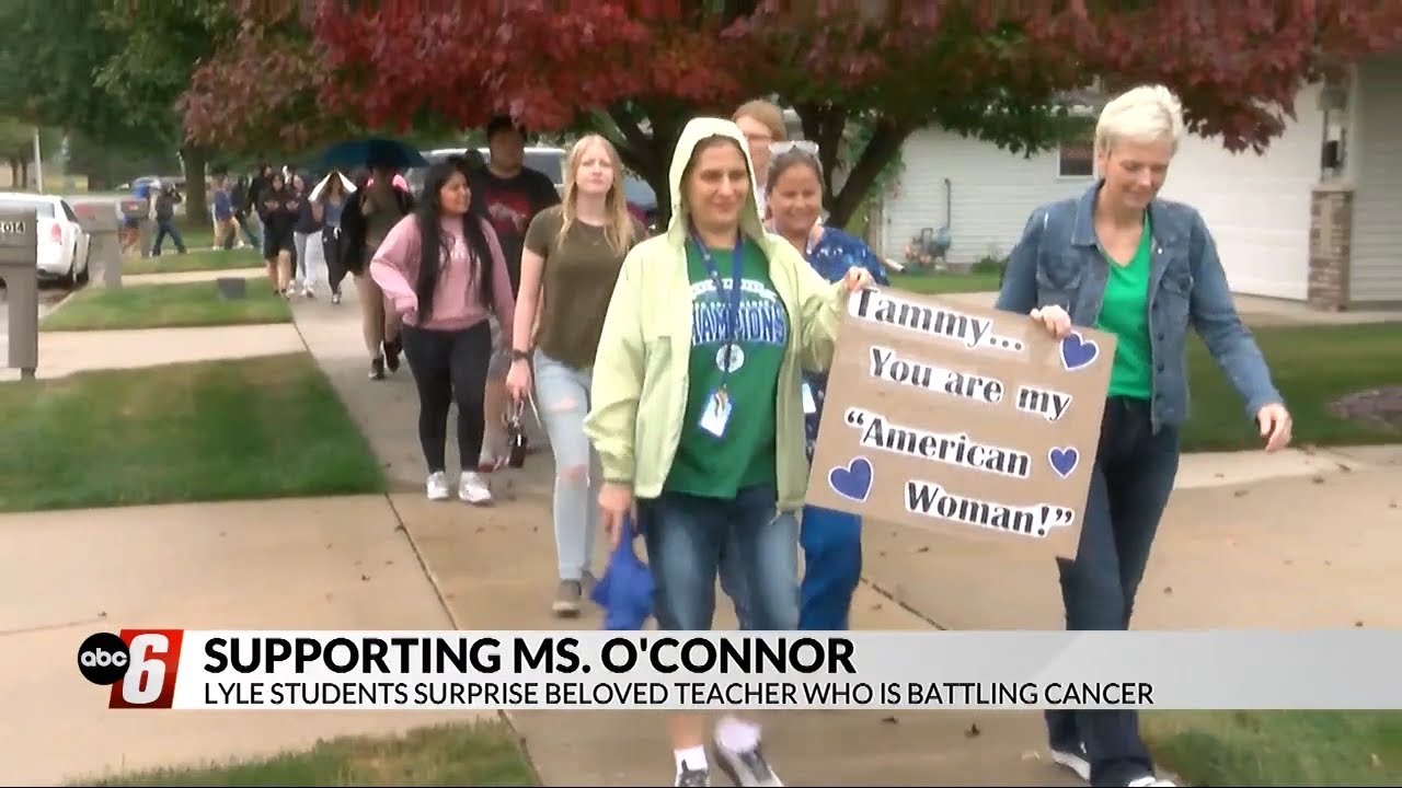 Lyle students surprise beloved teacher who is battling cancer