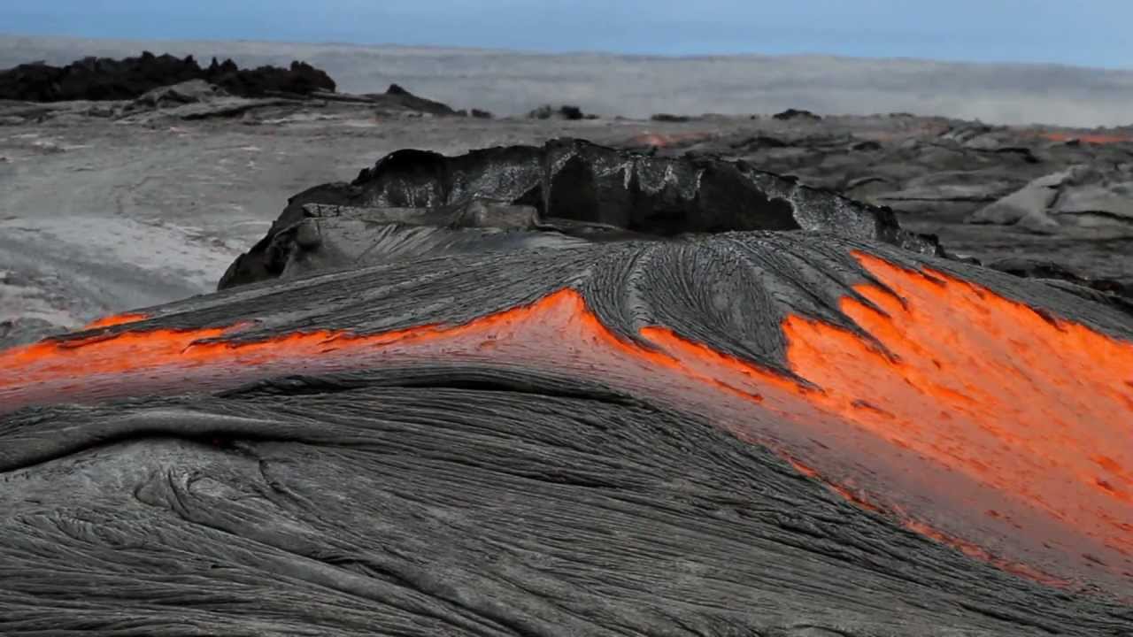 Rivers of molten lava high up Pulama Pali - Kilauea Volcano Hawaii @DIGITAL-NECTAR