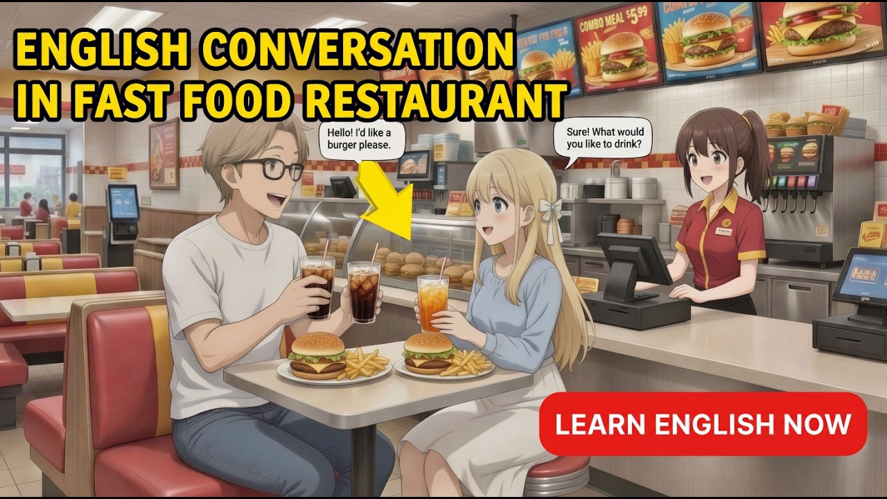 How To Order At The Fast Food Restaurant 🍔🍟🥤| English for Beginners | Learn English with Lumi
