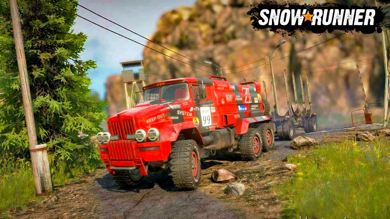 SnowRunner #20 :- Heavy Concrete Slabs Delivery - Heavy Crane Job | Logitech g29 Gameplay