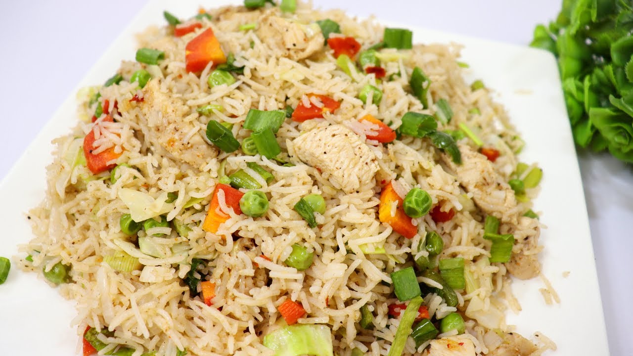 Chinese Style Chicken Vegetable Rice Recipe | Chicken & Vegetable Fried Rice Restaurant Style