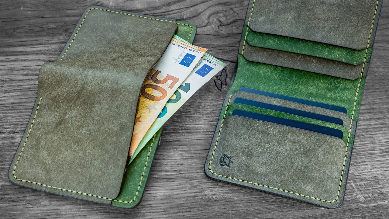 Making leather bifold wallet which fits 💶💷💵 bills 