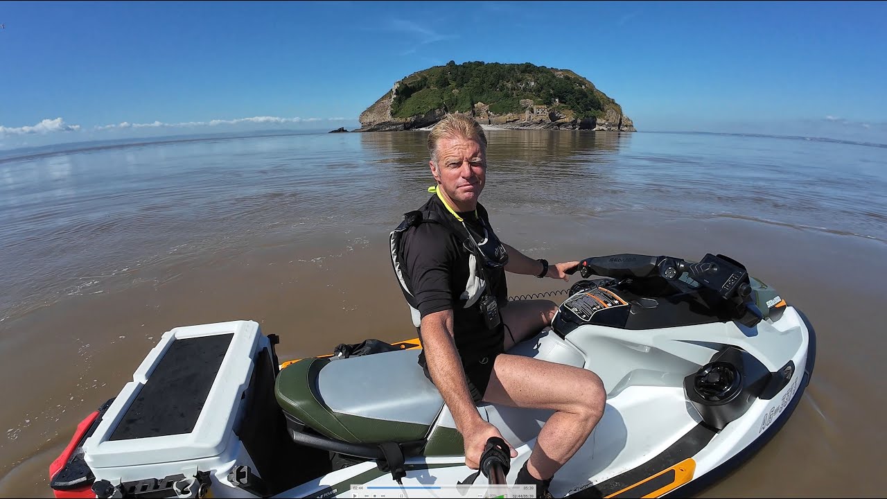 Sea-Doo FishPro passage to Seep holm island on the Severn Estuary