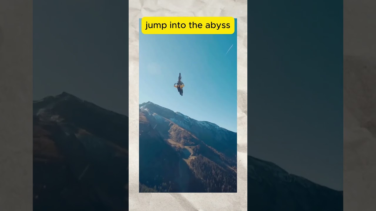 Insane Jump Into the Abyss #shorts #extremestunts #extremesports