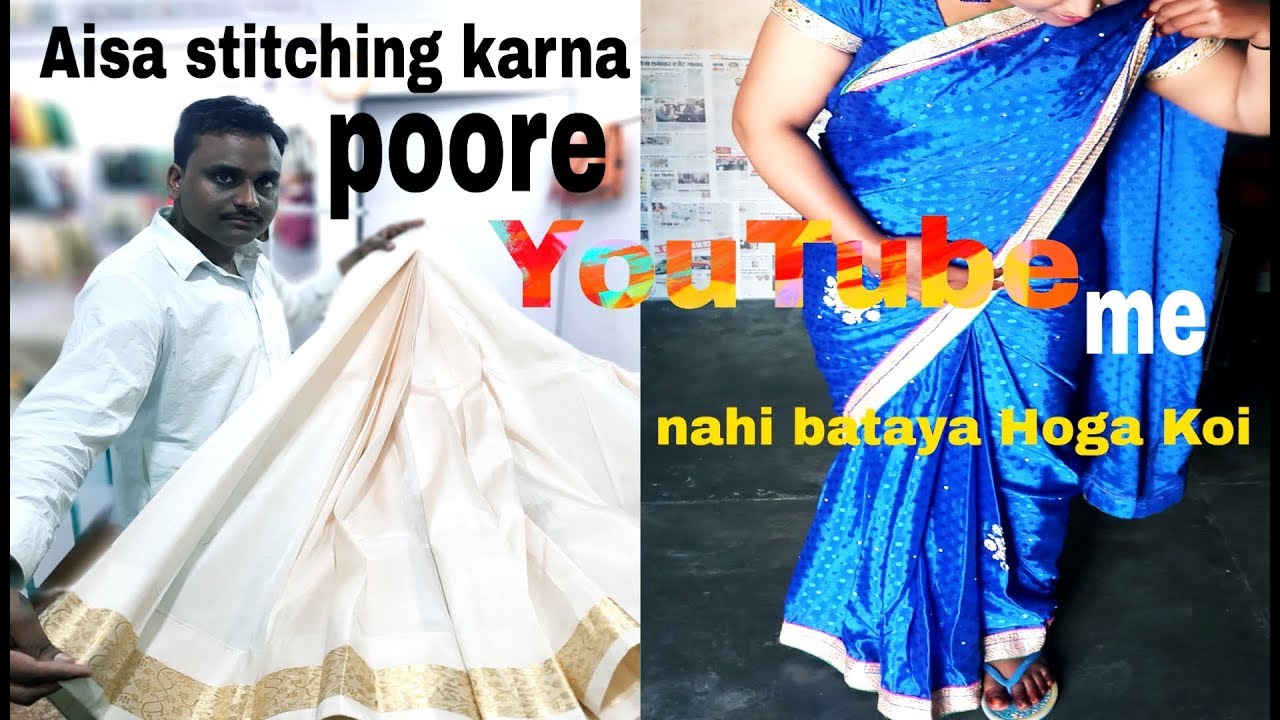 Belt wali Saree stitching | belt wali Saree kaise bnaye | bina kaate stitching kre