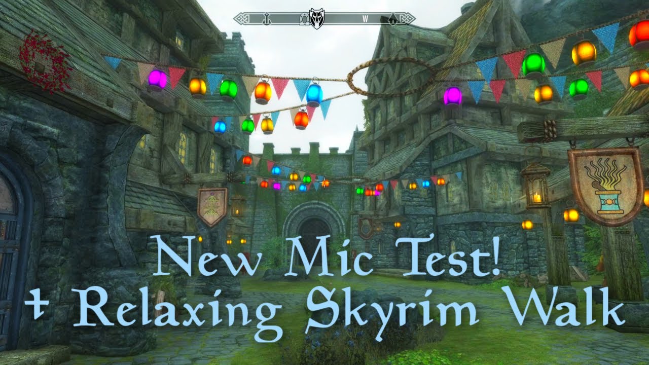 ASMR | NEW MIC! Walking around Skyrim | Music & Ambience | Blue Yeti X