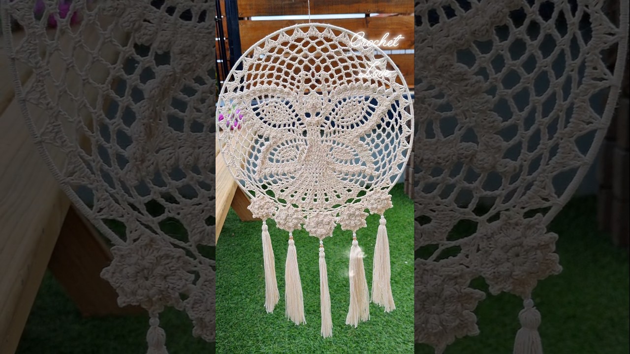 mandala Angel 🤍 #crochetdecor #crochet #mandala