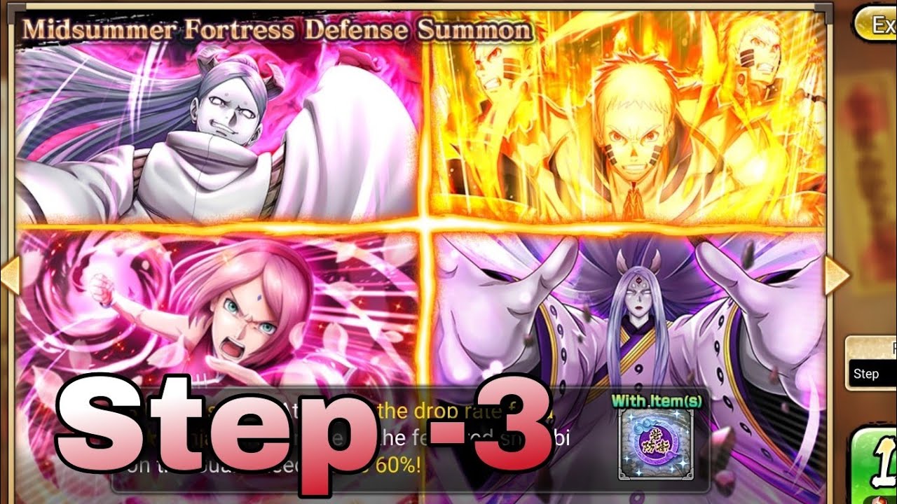 NxB NV : Midsummer Fortress Defense Summon[ Setp -3 ]: Naruto x Boruto Ninja Voltage