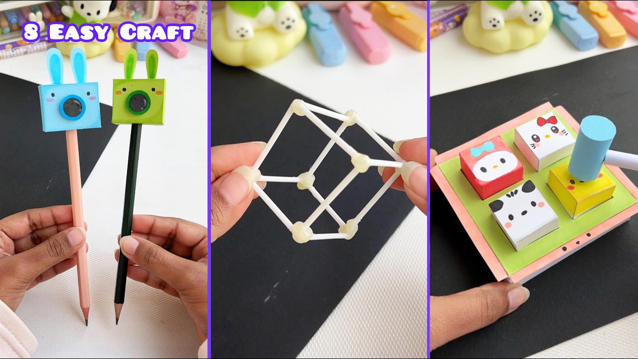8 Easy craft ideas / miniature craft / how to make / DIY school project. / Helena's Craft