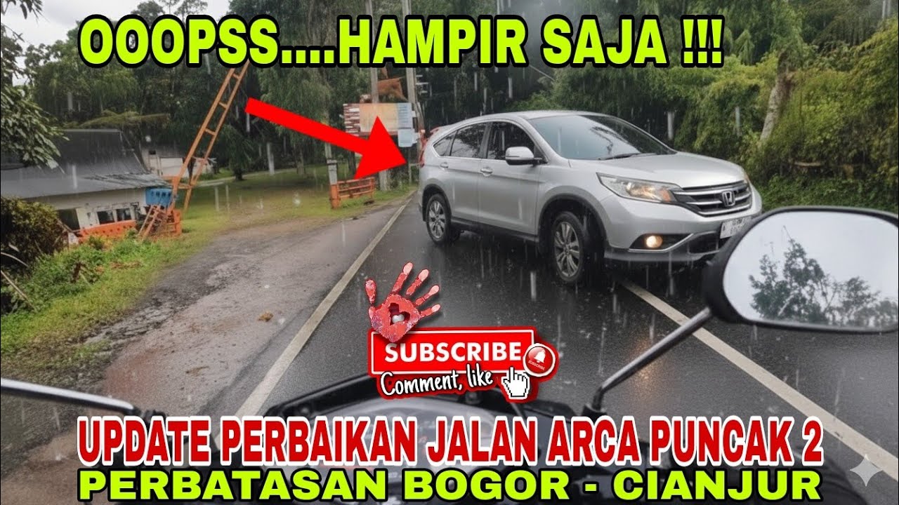 hujan‼️update terbaru perbaikan jalan kampung Arca puncak 2 perbatasan Cianjur - Bogor