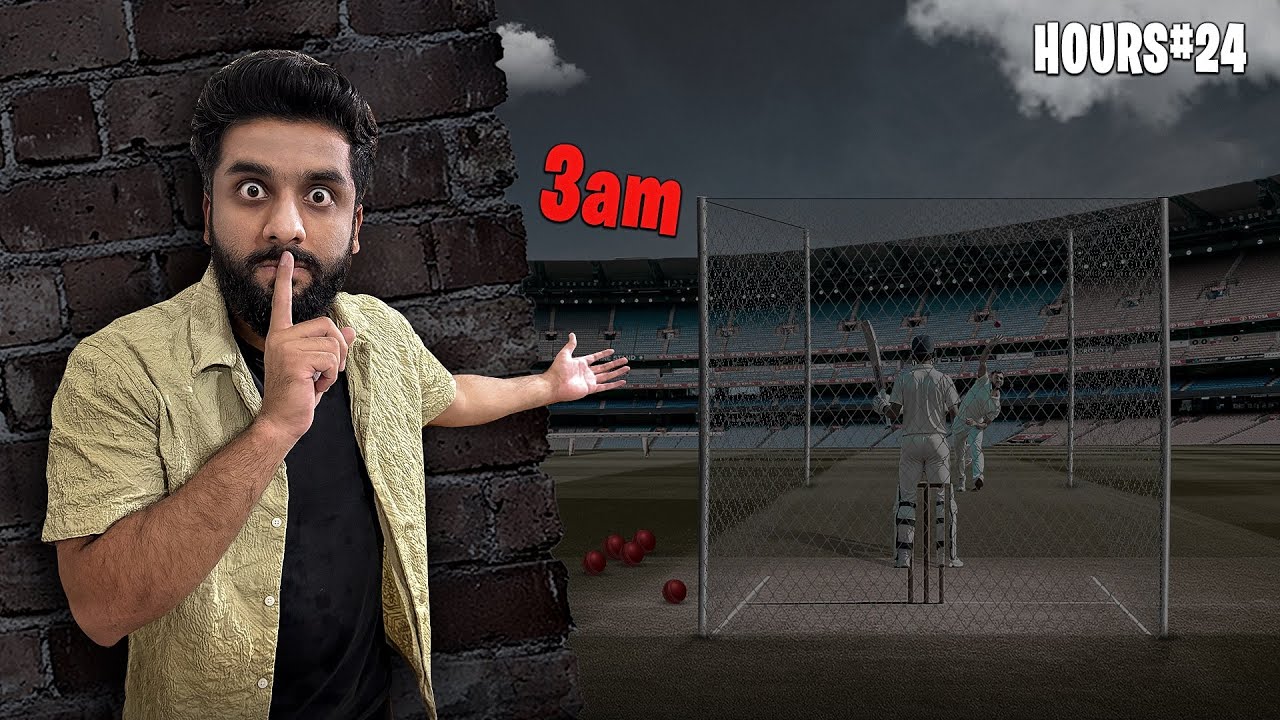 Surviving 24 Hours In A Haunted Cricket Academy - Real Ghost Found At 3AM !!