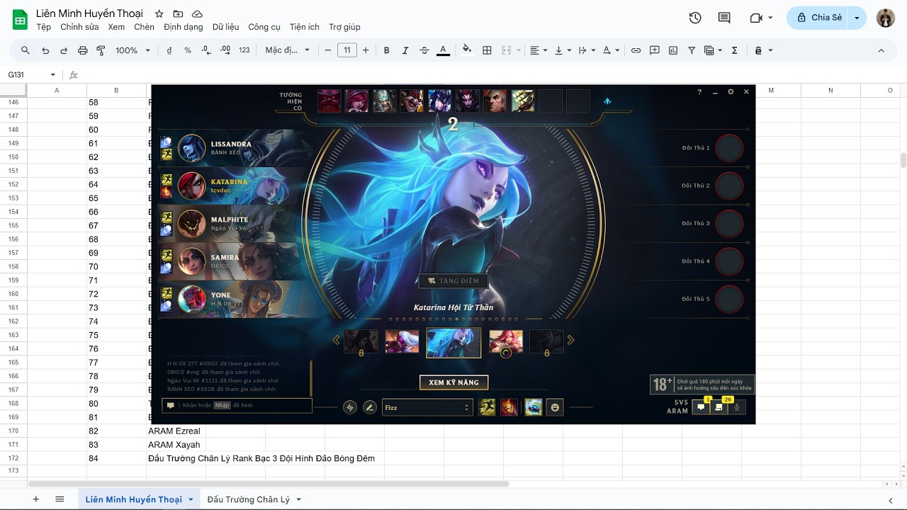 ARAM Thời Trang Katarina Hội Tử Thần