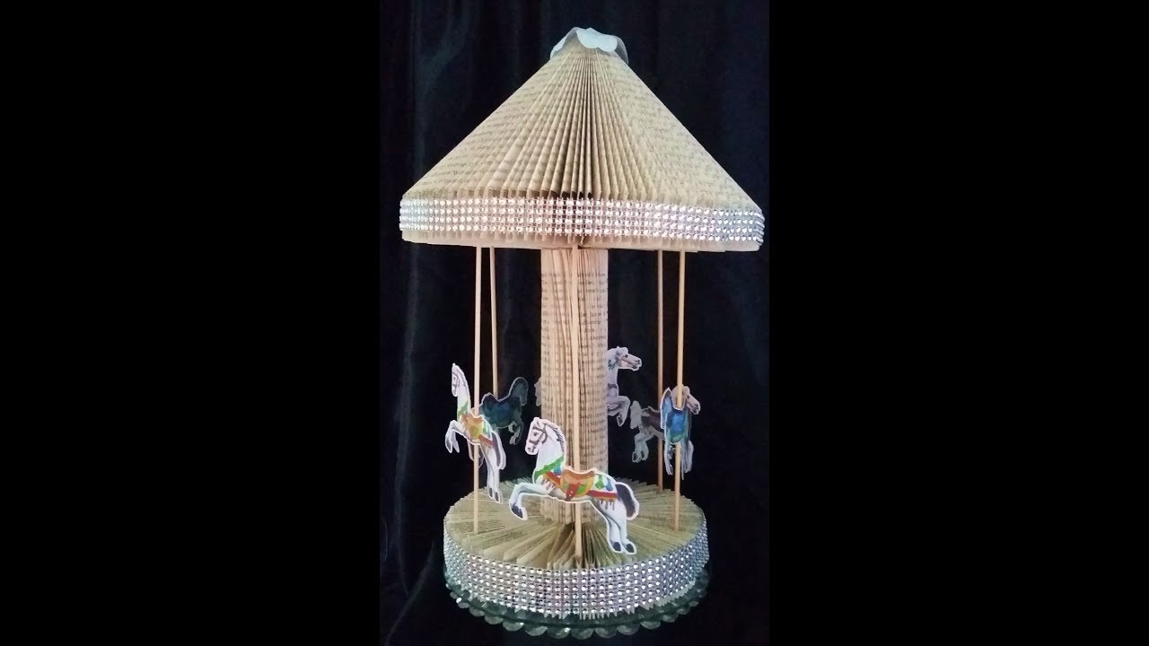 Book folding - My carousel  (EASY FROM FREE RECYCLED BOOKS)