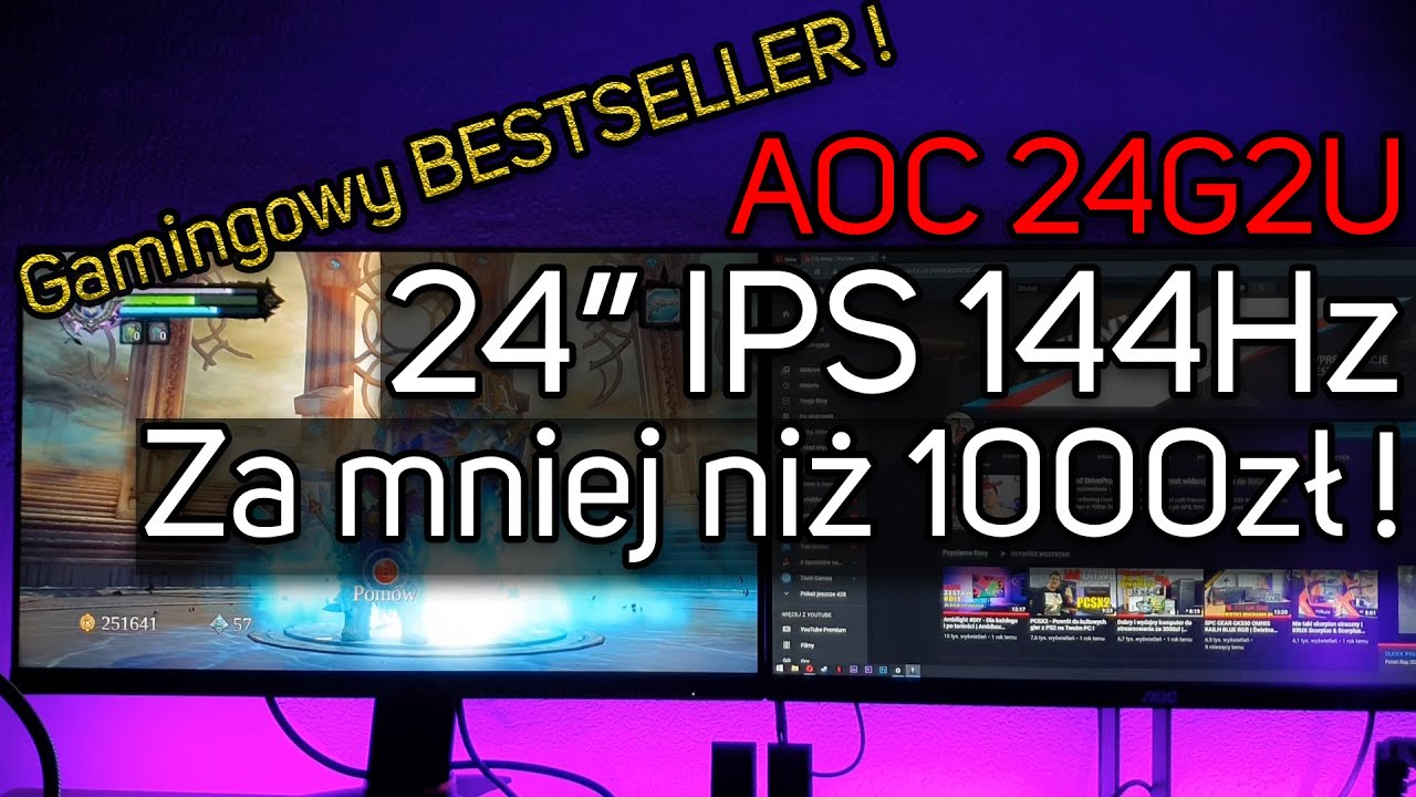 AOC 24G2U  - 144Hz gamingowy bestseller do 1000zł !