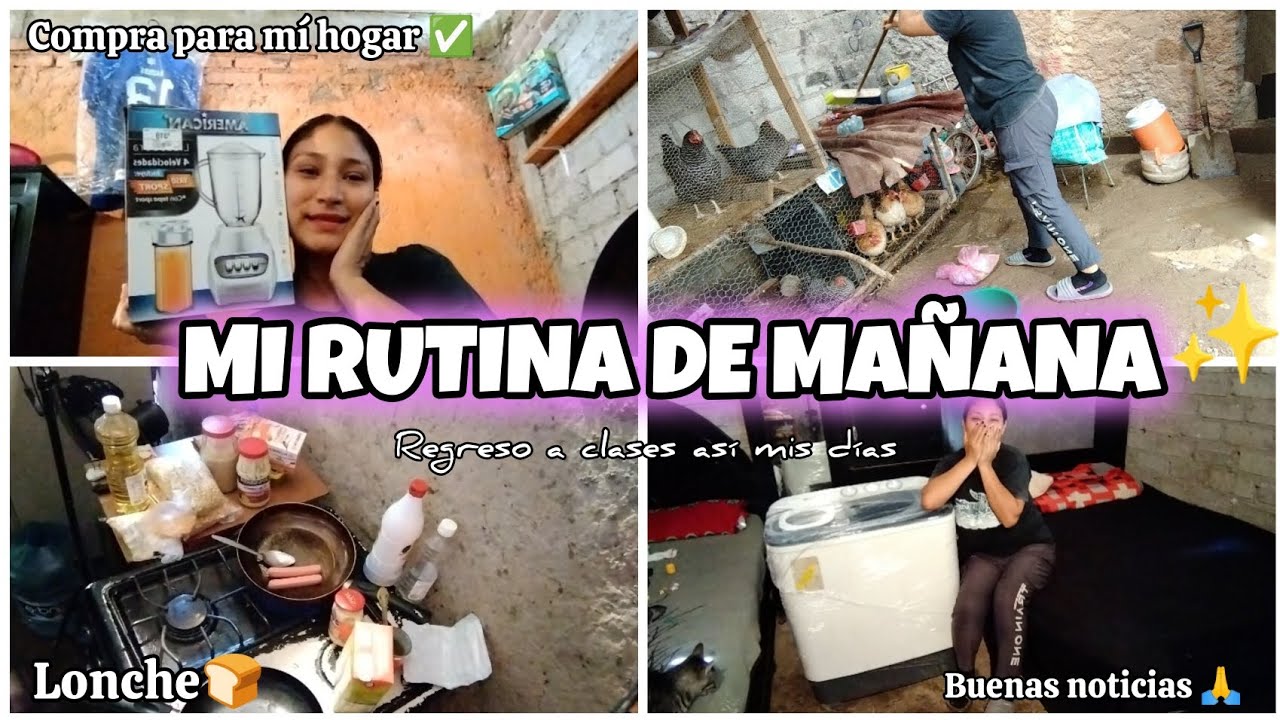 MI NUEVA RUTINA DE MAÑANA☀️+desayuno🍞y lonches🍳-LIMPIEZA en el PATIO 🏡+NUEVA COMPRA 🤞 #rutina