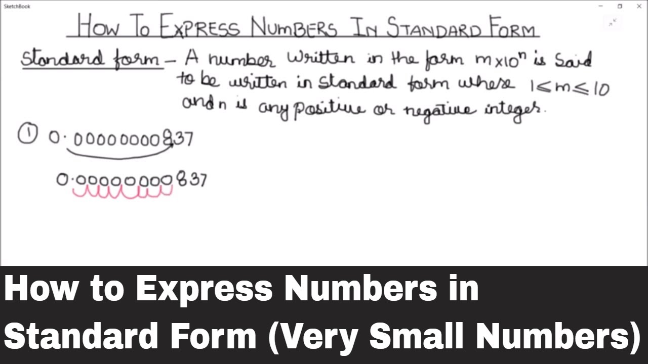 How to Write Numbers in Standard Form / Express Numbers in Standard Form ( Very Small Numbers)