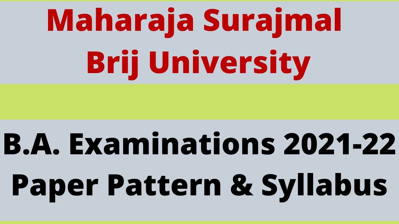 Paper Pattern and Syllabus of B.A. Examinations 2021-22 || MSBU || Prof. Harish || Our Guruji